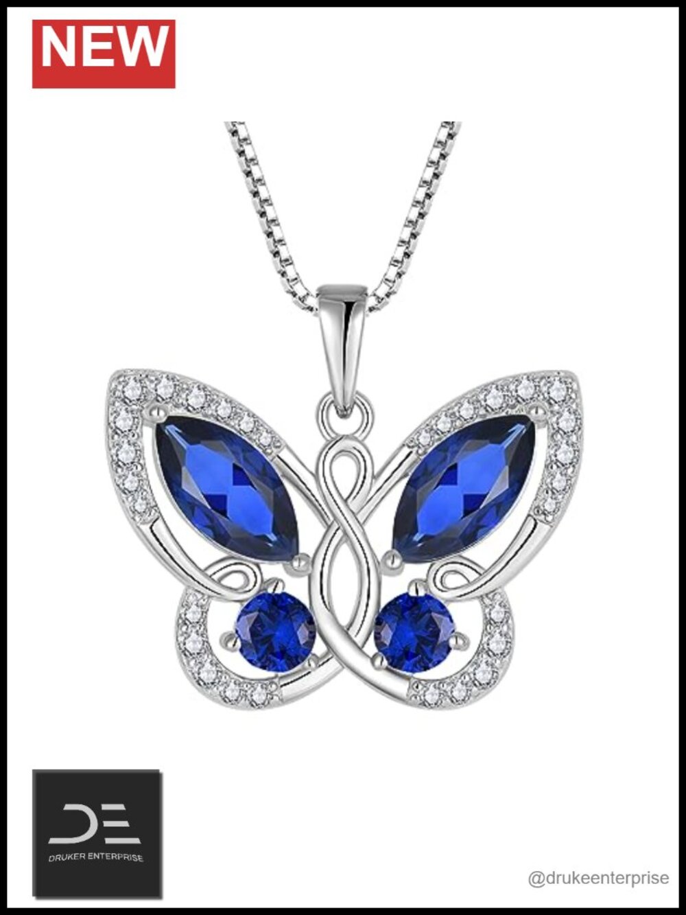 925 Sterling Silver Butterfly Pendant Necklace